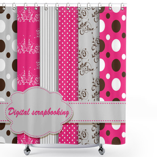 Personality  Set Of Vector Paper For Scrapbook Shower Curtains