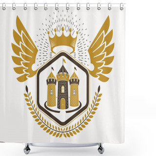 Personality  Classy Emblem Made With Eagle Wings Shower Curtains