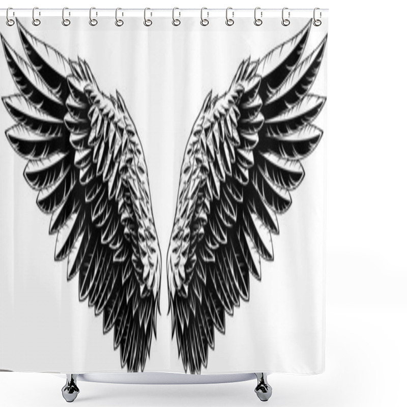 Personality  Vector Illustration, Spread Wings Of An Eagle Shower Curtains