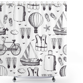Personality  Sea Vacation Background Shower Curtains
