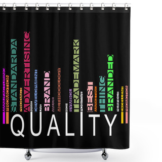 Personality  Colorful QUALITYtext Barcode, Vector Shower Curtains