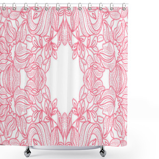 Personality  Frame Lace-like Shower Curtains