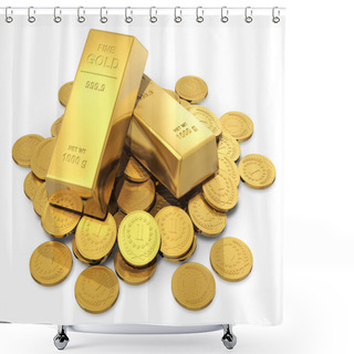 Personality  Gold Ingots And Coins Shower Curtains