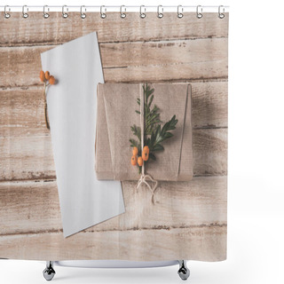 Personality  Christmas Card And Present  Shower Curtains