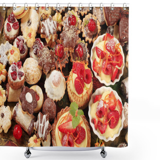 Personality  Assorted Cookies And Desserts Shower Curtains