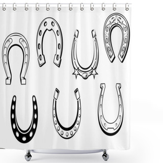 Personality  Lucky Horseshoes Shower Curtains