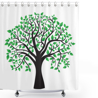 Personality  Tree Isolated On A White Background Shower Curtains