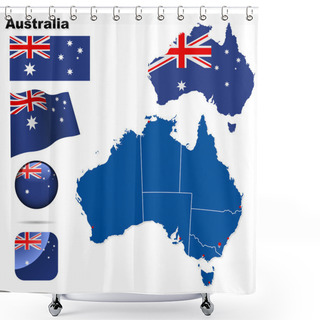 Personality  Australia Vector Set. Shower Curtains