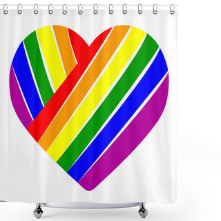 Personality  Valentine's Day Card. Heart For LGBT People. Vector Graphics. Shower Curtains