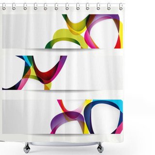 Personality  Abstract Banner With Forms Of Empty Frames Shower Curtains