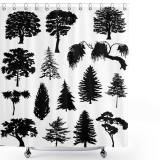 Personality  Fifteen Tree Silhouettes Shower Curtains