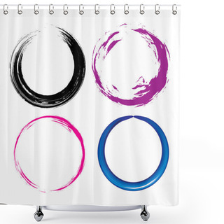 Personality  Grunge Circle Shower Curtains