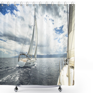 Personality  Sailing Yacht Shower Curtains