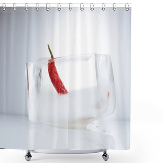 Personality  Chili Pepper In Melting Ice Shower Curtains