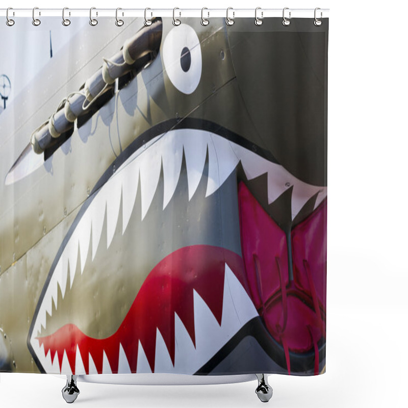 Personality  P-40 Warhawk WWII Aircraft Shower Curtains