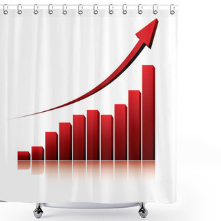 Personality  3d Graph Showing Rise In Profits Or Earnings Shower Curtains