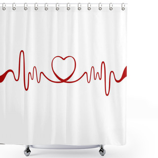 Personality  Heart And Ecg Shower Curtains
