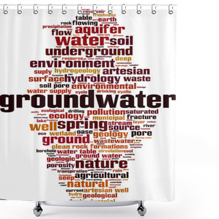Personality  Groundwater Word Cloud Shower Curtains