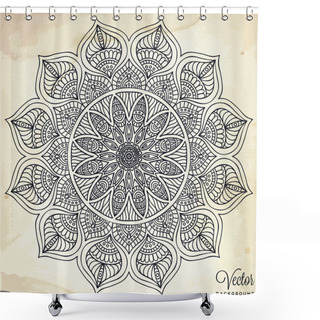 Personality  Mandala. Round Ornament Pattern. Vintage Decorative Elements. Hand Drawn Background. Islam, Arabic, Indian, Ottoman Motifs. Shower Curtains