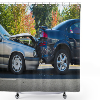 Personality  Auto Accident Involving Two Cars Shower Curtains