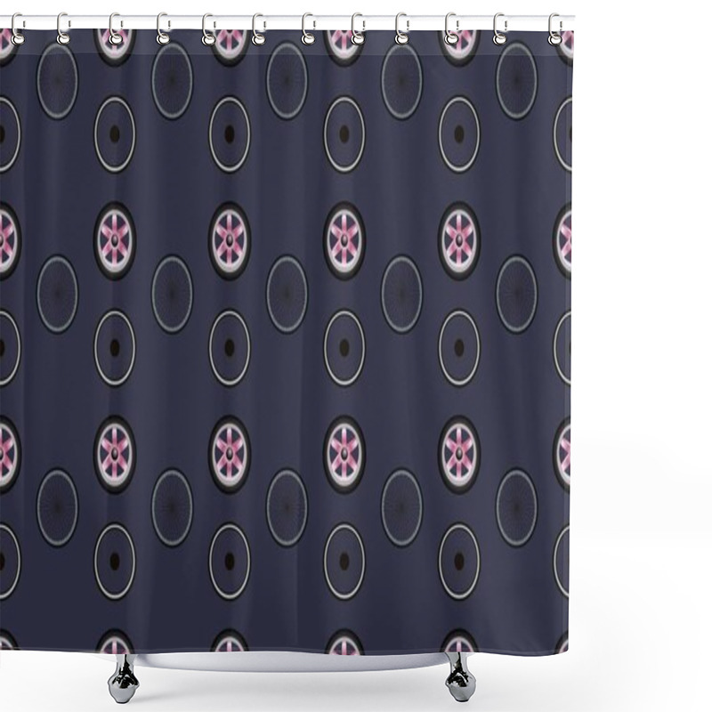 Personality  Colored Background With Different Accessories Shower Curtains