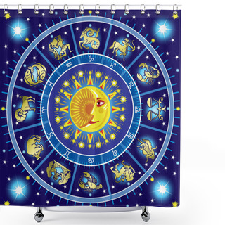 Personality  Horoscope Circle Shower Curtains