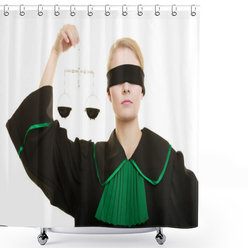 Personality  Woman Barrister Holding Scales. Shower Curtains