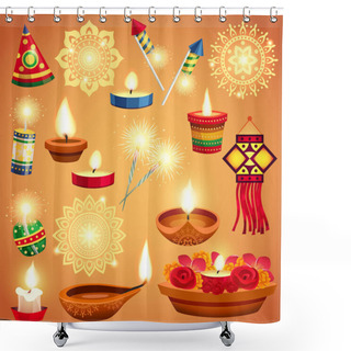 Personality  Realistic Diwali Set Shower Curtains