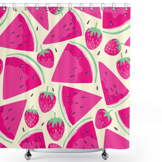 Personality  Watermelon Slices Seamless Pattern Shower Curtains