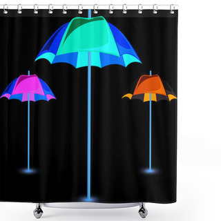 Personality  Beach Umbrellas Shower Curtains