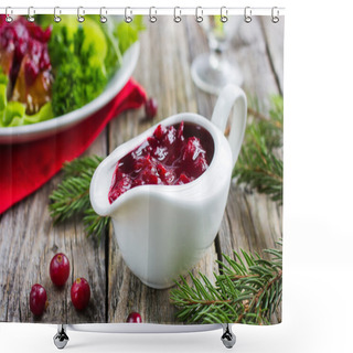 Personality  Cranberry Sauce Shower Curtains