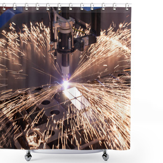 Personality  Industrial Machine For Plasma Cutting Shower Curtains
