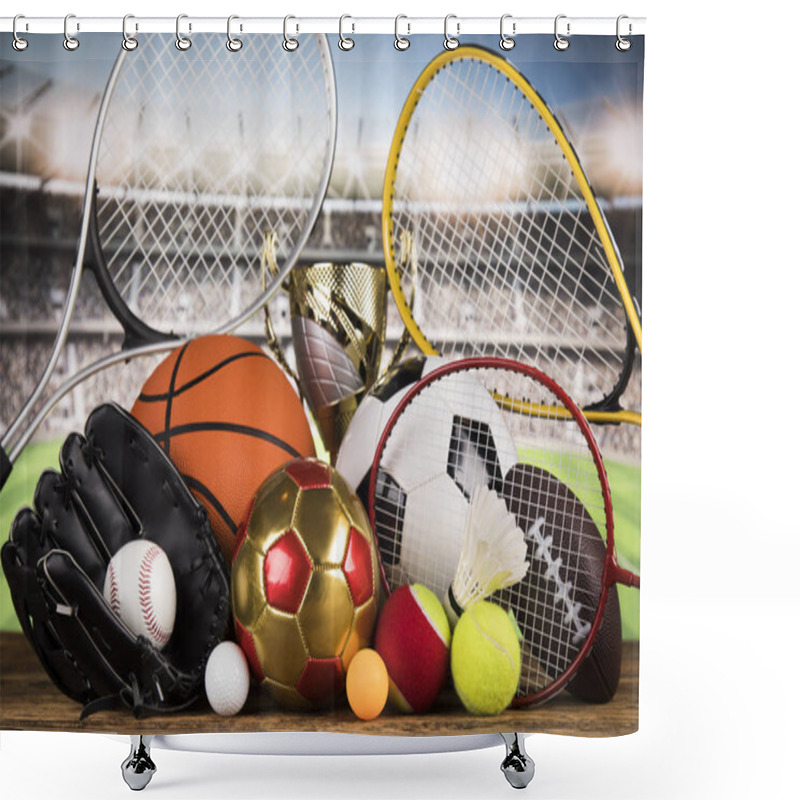 Personality  Balls In Sport, Trophy And Championship Concept Shower Curtains