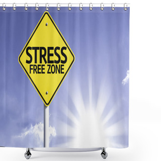 Personality  Stress Free Zone  Road Sign Shower Curtains