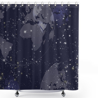 Personality  Earth Background Vector Illustration   Shower Curtains