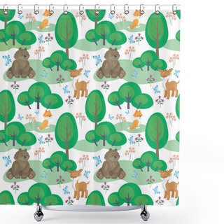 Personality  Forest Animals Pattern Shower Curtains