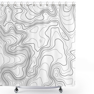 Personality  Topographic Map Background. Abstract Illustration Shower Curtains