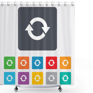 Personality  Rotation Icon. Repeat Symbol. Refresh Sign. Shower Curtains