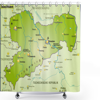 Personality  Map Of Saxony Shower Curtains