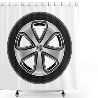 Personality  Wheel Or Tire, Tyre Of Car Or Automobile Isolated Shower Curtains