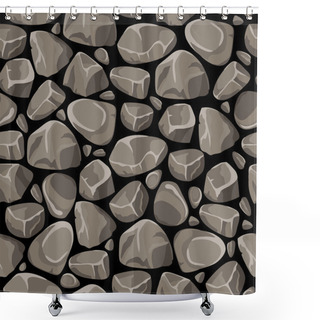 Personality  Rock Stone Seamless Pattern Shower Curtains