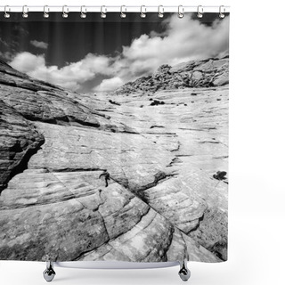 Personality  Looking Up The Sandstones In Snow Canyon Shower Curtains