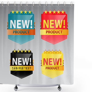 Personality  New Product Vector Label Shower Curtains