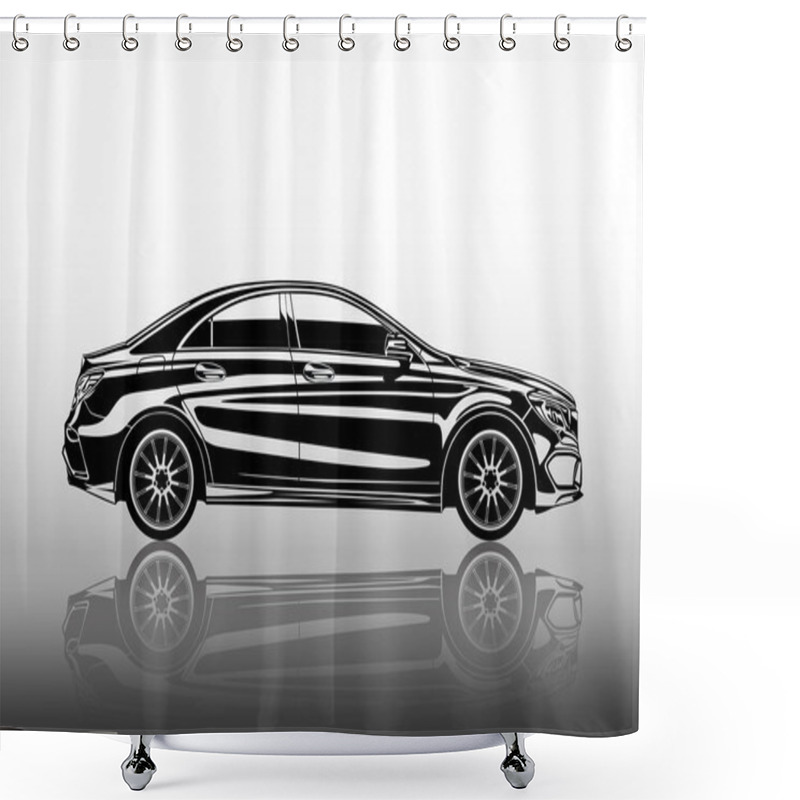 Personality  Vector charismatic automobile drawing shower curtains