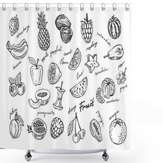 Personality  Fruit Stack Sketch Shower Curtains