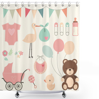 Personality  Baby Shower Set Shower Curtains