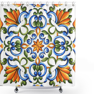 Personality  Watercolor Ornament For Ceramic Tile, Wallpaper, Textile, Majolica Shower Curtains
