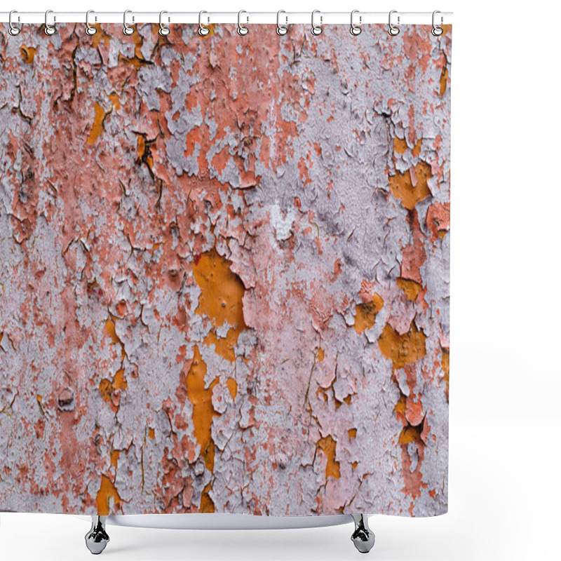 Personality  Close-up View Of Old Weathered Wall Textured Background Shower Curtains