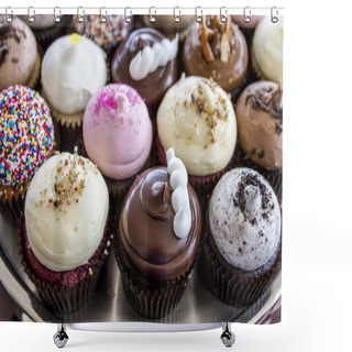 Personality  Assorted Flavors Of Cupcake On Display Shower Curtains