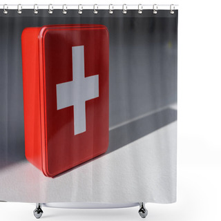 Personality  First Aid Kit Box Shower Curtains